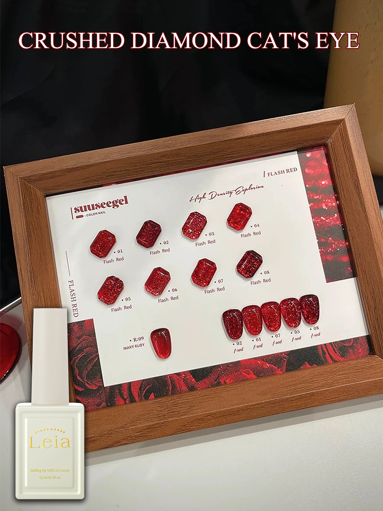 1-9pcs15ml Autumn Nail Red Diamond Cat's Eye Gel Nail Polish UV LED Curing Holiday Women's Gift Nail Art Daily Supplies DIY Set