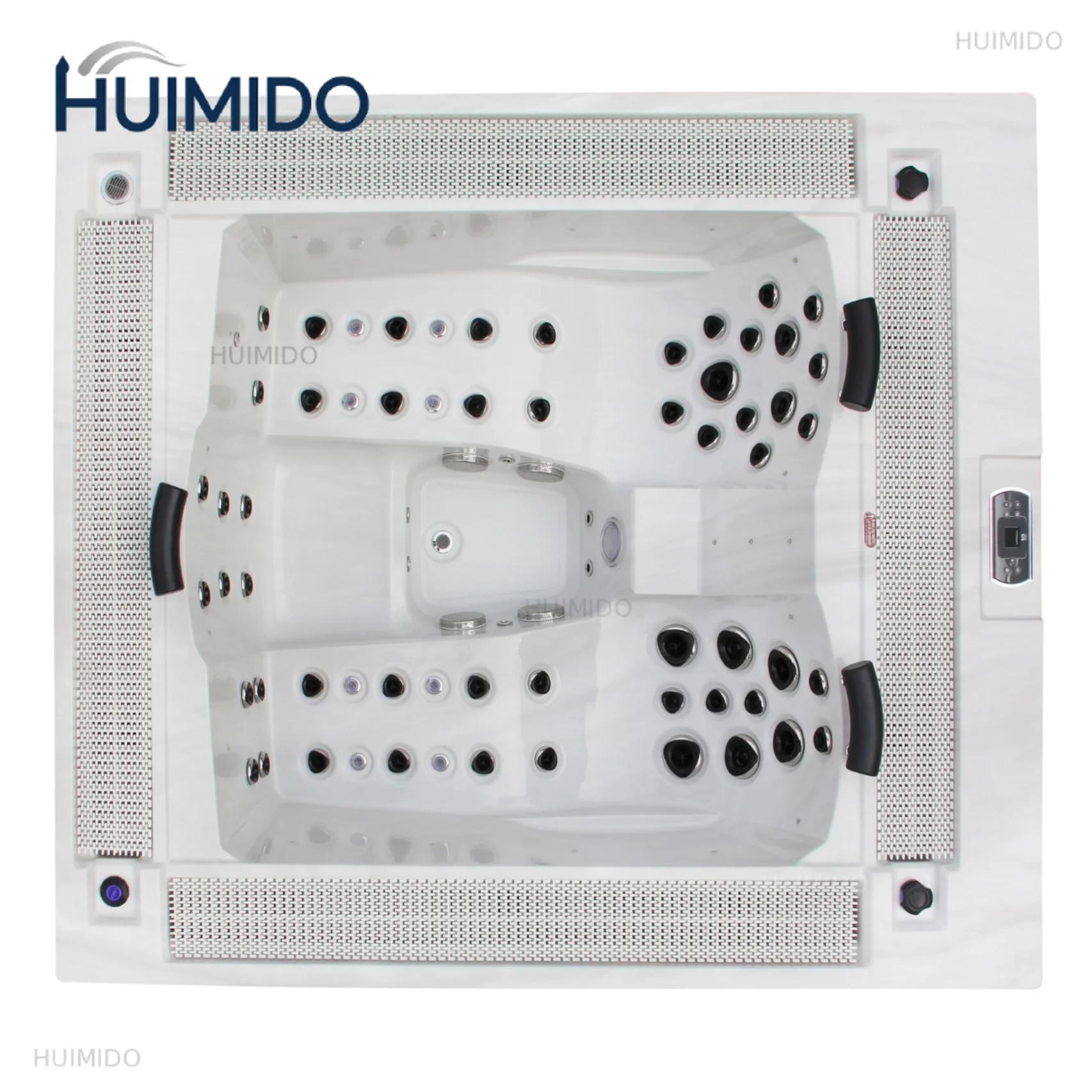 Newly designed overflow outdoor massage spa bathtub, luminous acrylic massage bathtub, high-quality jacuzzi bathtub for 3 people