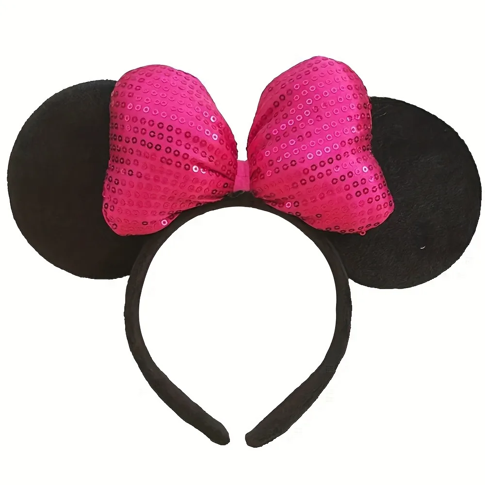 1 Stück Minnie Maus Ohren Prinzessinnen-Haarreif Niedlicher Runder Punkte-Haarreif Süße Haarreifen für Party, Festival, Park, Damen-Haaraccessoire – Detail 2