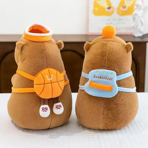 Cute Capybara Plush Backpack Women's Double Shoulder Bag Water Vole Bookbag Doll Bag Cartoon Internet Famous Ugly Cute