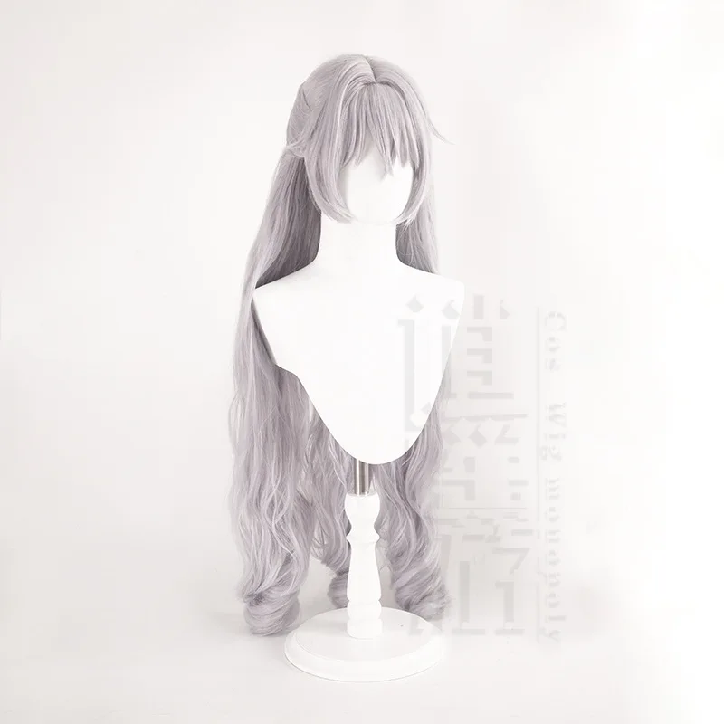 Bronya Cosplay Wig Game Honkai: Star Rail 100CM silver gray Heat-resistant Synthetic Hair Halloween Party Anime COS Wigs+wig Cap