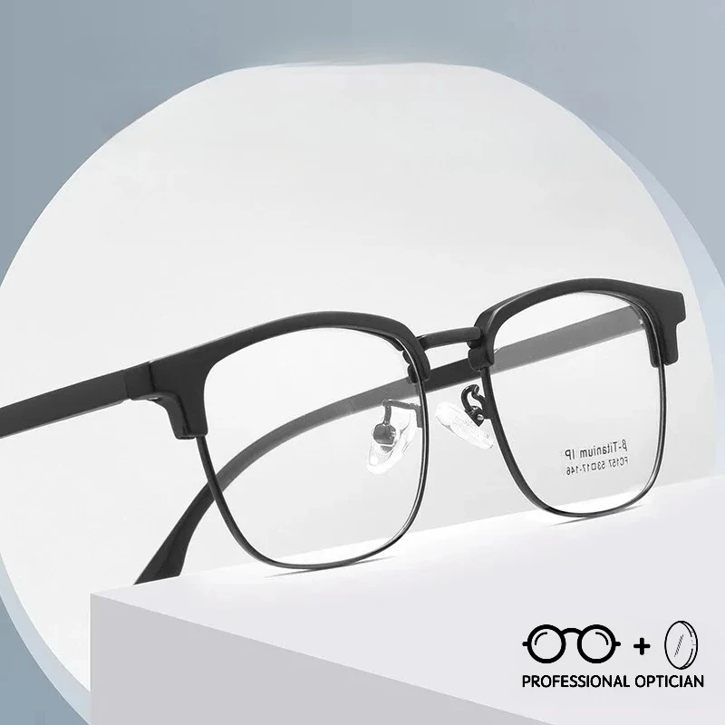 

Retro High End Eyebrow Frame Scholarly Tech Large Face Myopia Hyperopia Astigmatism Anti Blue Light Prescription Optical Glasses