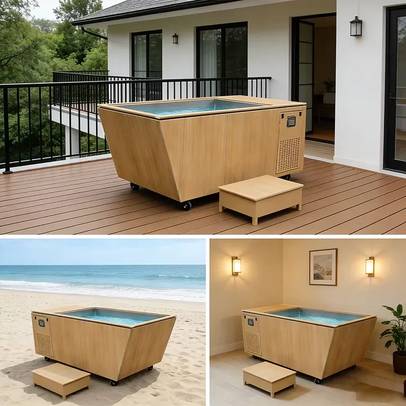 New Design Automatic Outdoor Stainless Steel 316 Cold for Ice Bath Tub with Cover & Chiller Motor & Pump 1 690L