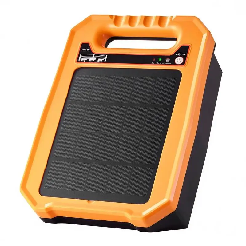 

Solar Fence Charger, 0.3J 8 kV Solar Powered Fence Charger, 1.86 Miles Range, Weather-Resistant Electric Fence Energizer Kit, 7 Days Runtime, for Livestock, Poultry, Garden Protection