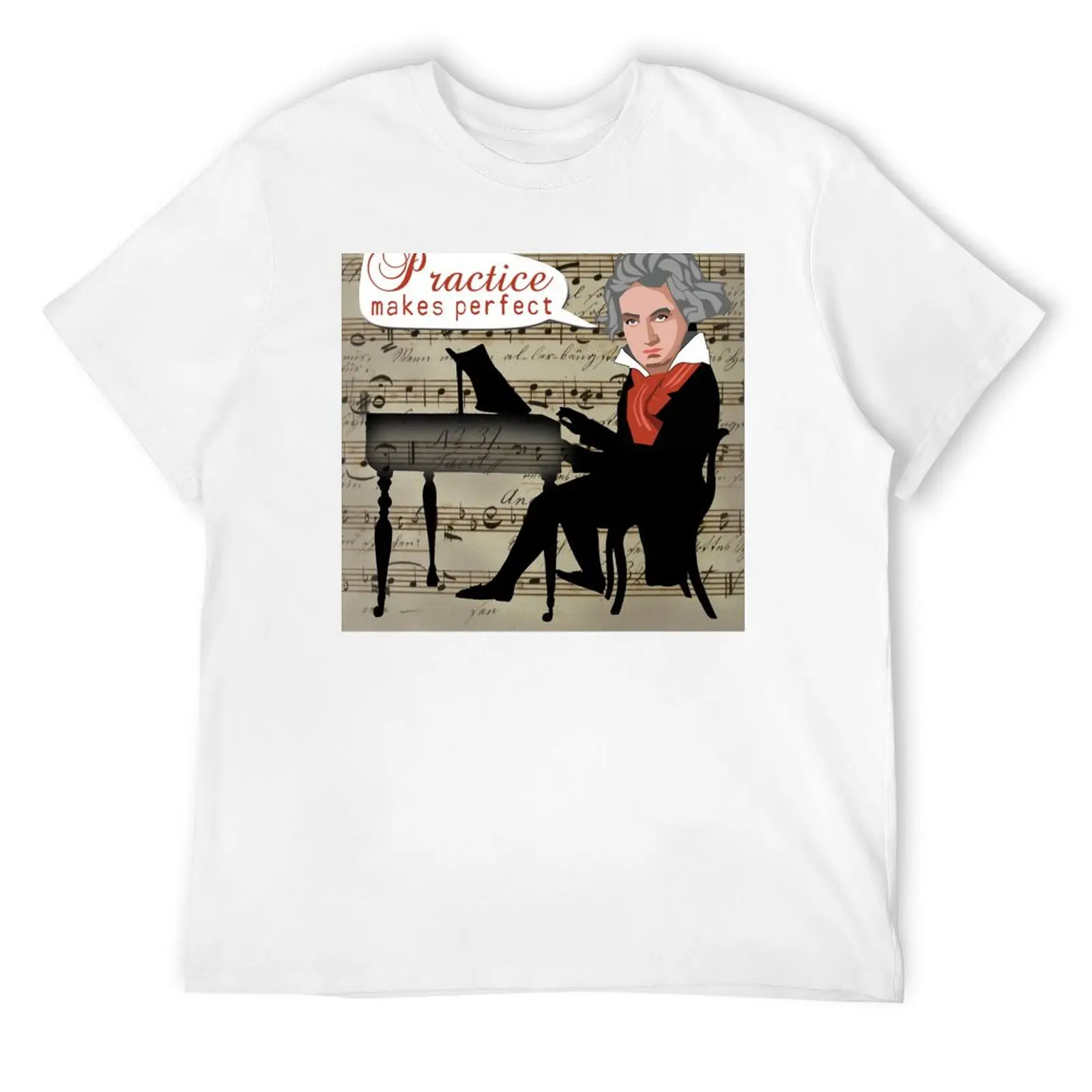 Practice Makes Perfect for the Piano T-Shirt zwierzęcy nadruk dla chłopców lato 2025 anime t shirty odzież męska