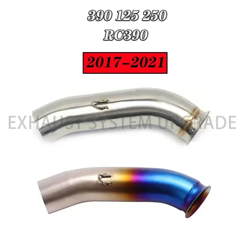 Middle Link Pipe Motorcycle Exhaust Modify Muffler Mid Tube Escape Moto Stainless steel For KTM RC390 Duke 390 125 250 2017-2021