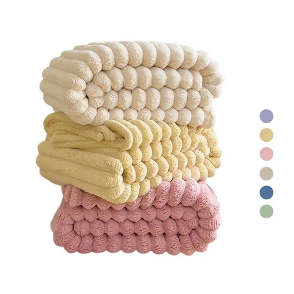 

Modern Warm Faux Rabbit Fur Blanket 200x150cm Plush Nap Blanket Wide Striped Multifunctional Bed Sheet Cover Blanket Living Room