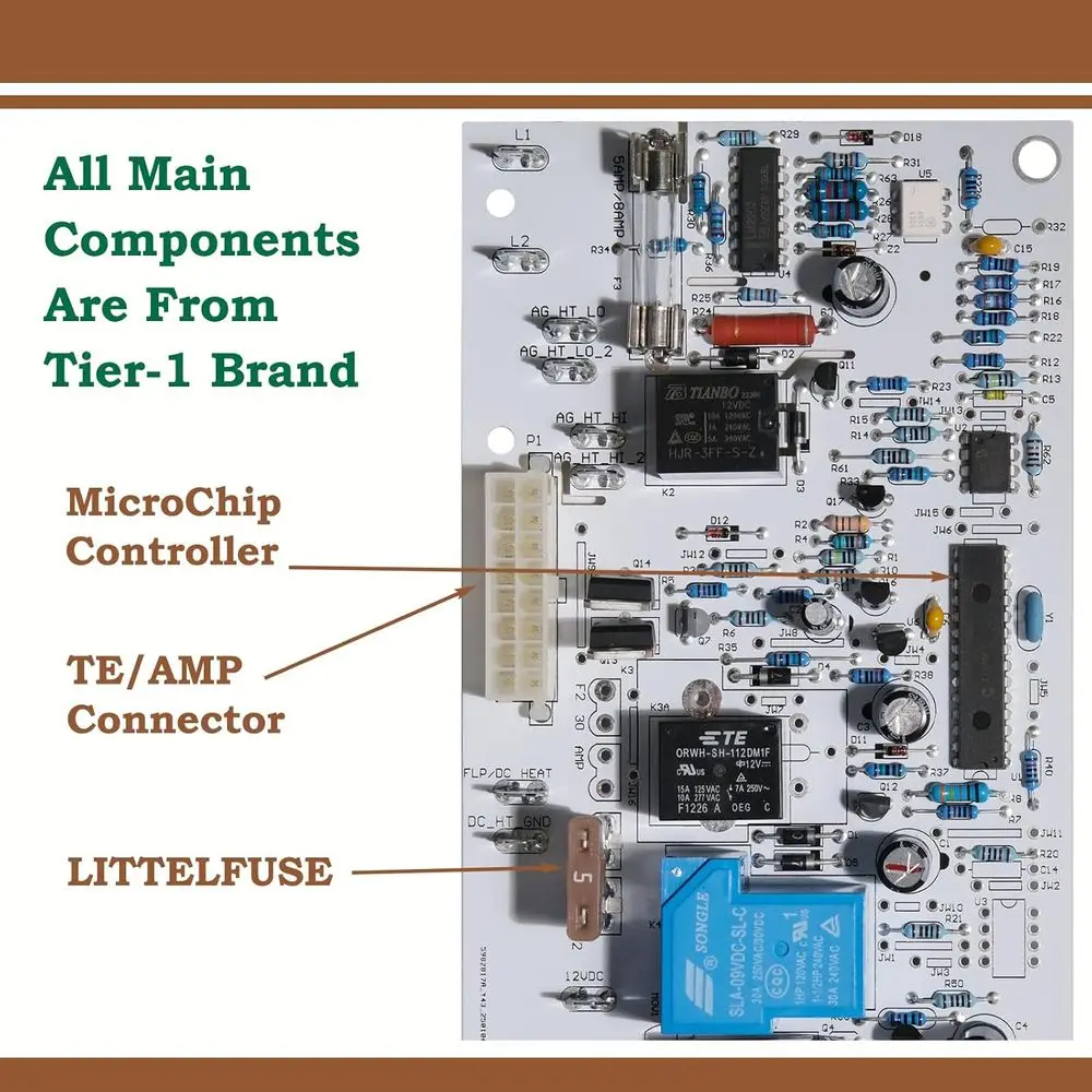621271001 RV Refrigerator Power Board, Fit for Norcold1200 Models with a Serial Number Range Between 832171 and 8981138