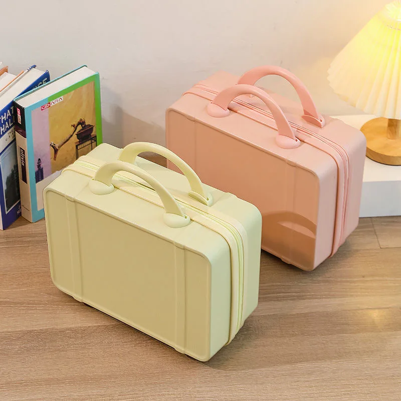 14 inch Mini Cabin Suitcase Fashion Women Travelling Luggage Hangable Trunk Solid Color Cute Small Cosmetic Box Female Travel