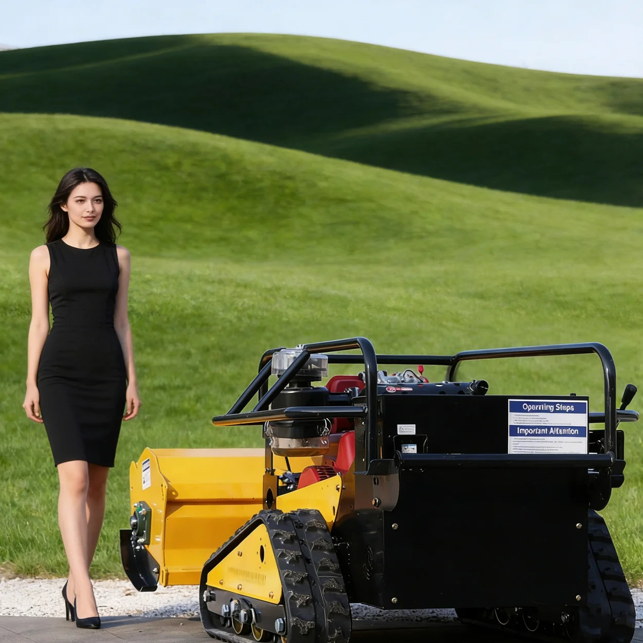 

Customized remote control lawn mower with low fuel consumption, commercial and household flail lawn mower with long working time