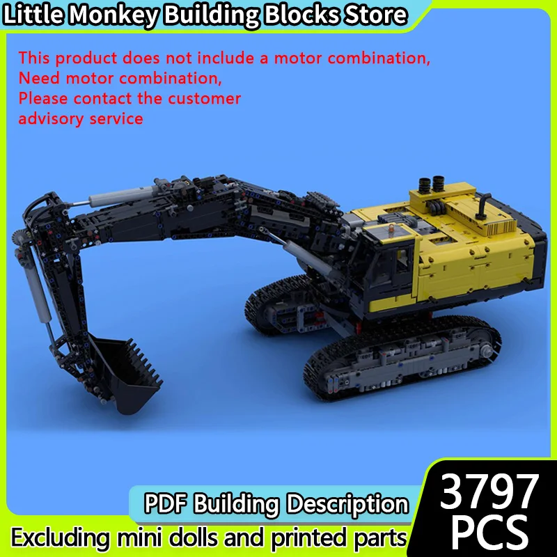 

Модель городской автомобиль MOC, строительные кирпичи, сверхмощные гусеничные экскаваторы, модульная технология, детские праздничные подарки, сборные игрушки, костюм