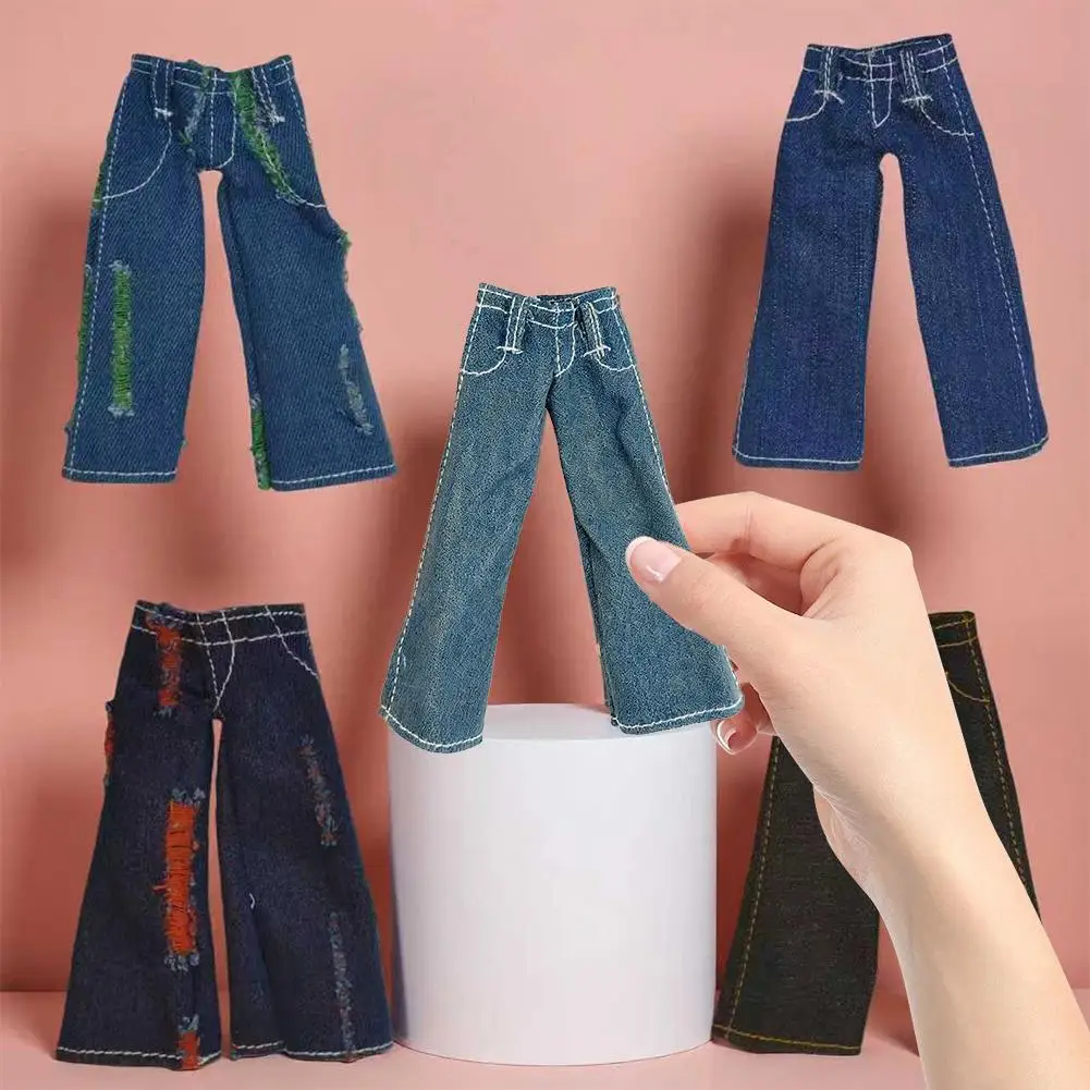 Babydoll Jeans Retro Loose Wide-leg Pants Fashion Cool Doll Clothes For Doll Trousers Casual Wears Accessories