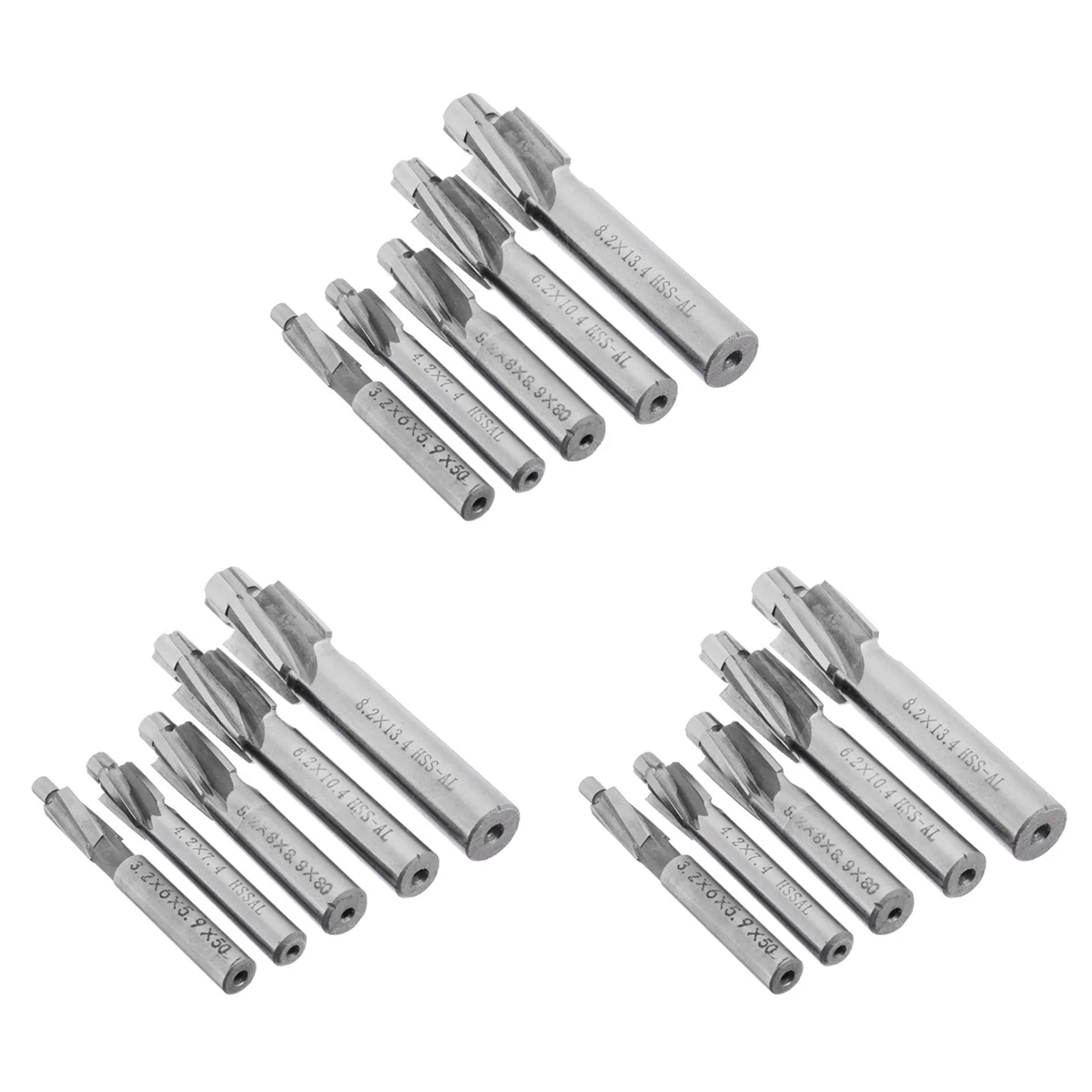 

15Pcs HSS Counterbore End Mill M3-M8 Pilot Slotting Tool Milling Cutter Countersink End Mills