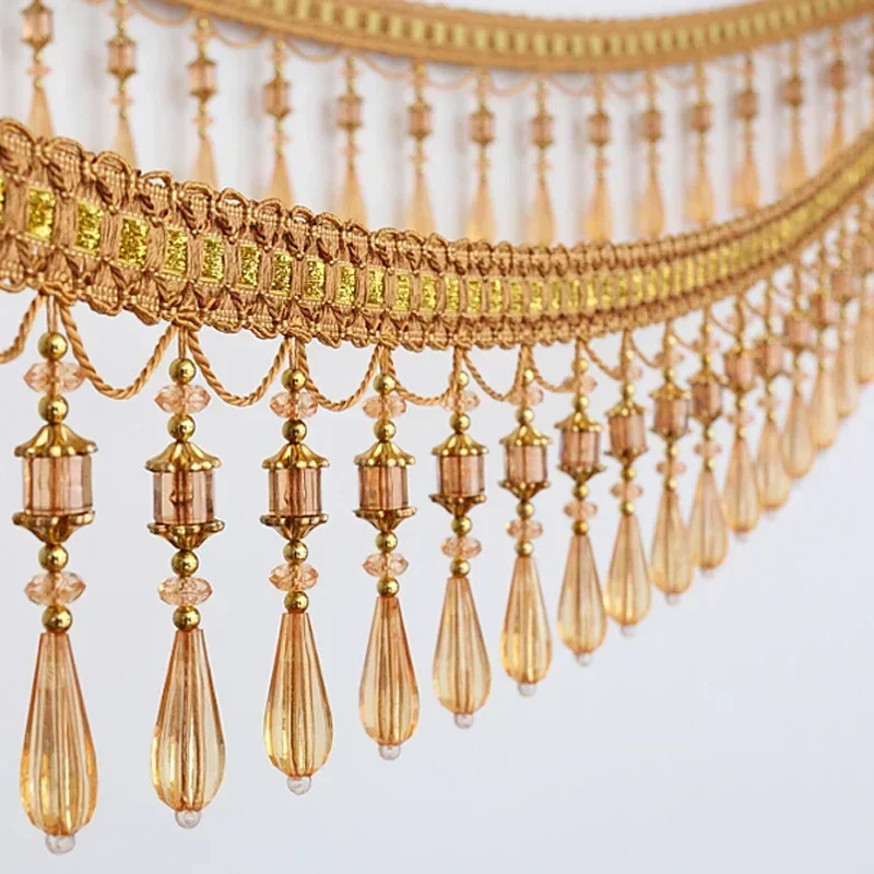 13.5cm Curtain Accessories Tassel Fringe Trim Pineapple Bead Ribbon for Home Textile Drapery Sewing Decoration