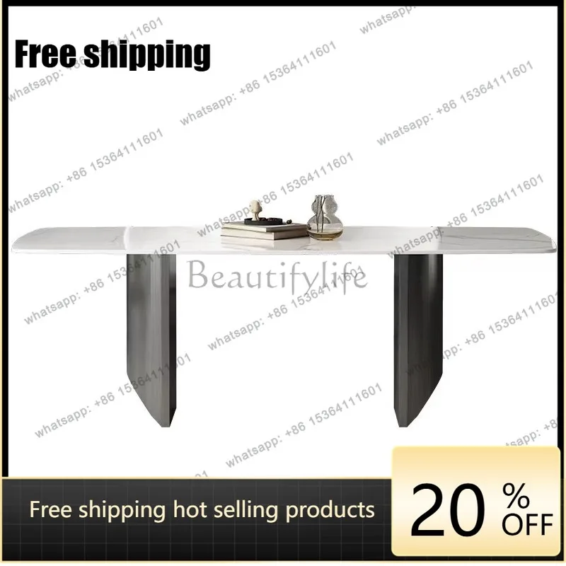 LJY Italian light luxury Pandora rock slab dining table modern simple rectangular home