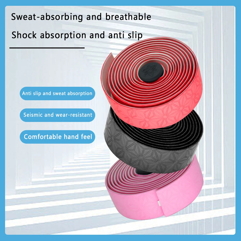 Bicycle Handlebar Tape PU Non-Slip Shock Absorbing Belt Ultralight Wear-Resistant Cycling Strap Road Bike Accessories