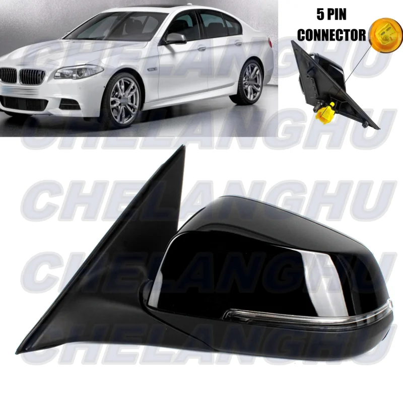 

For BMW F10/F18 LCI 520i 528i 535i 550i 2012 2013 2014 2015 2016 Left Side 5 Pins Black Painted Power Fold Mirror Assembly