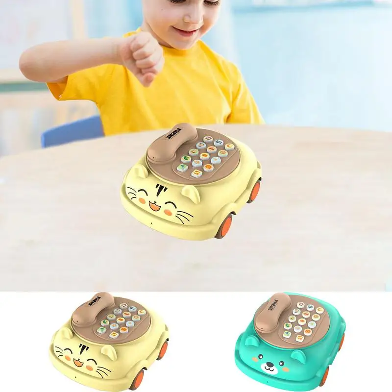 Brinquedo de telefone da criança portátil fingir telefone jogar brinquedos crianças brinquedo de telefone celular pai-filho brinquedos interativos a pilhas pré-escolar