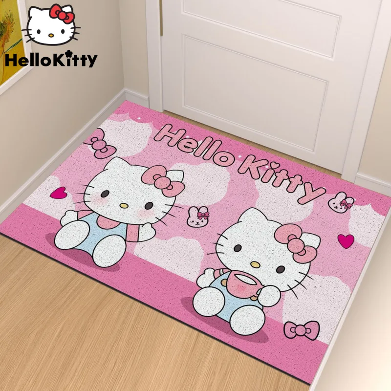 

Sanrio Hello Kitty Entrance Door Floor Mat Outdoor Stain Resistant PVC Foot Mat Home Carpet Cartoon Cute Accessories Decoration