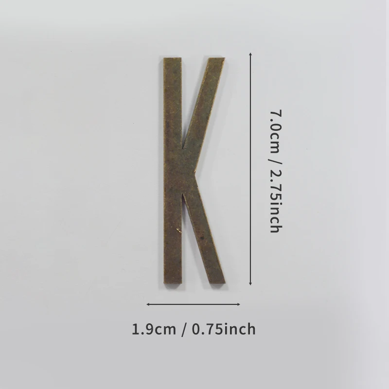 Selbstklebende Hausnummern aus Bronze, englische Alphabetbuchstaben aus Metall für Wohnung, Zimmer, Türschild, Tisch, Briefkasten, Nummernaufkleber, 7 cm – Detail 18