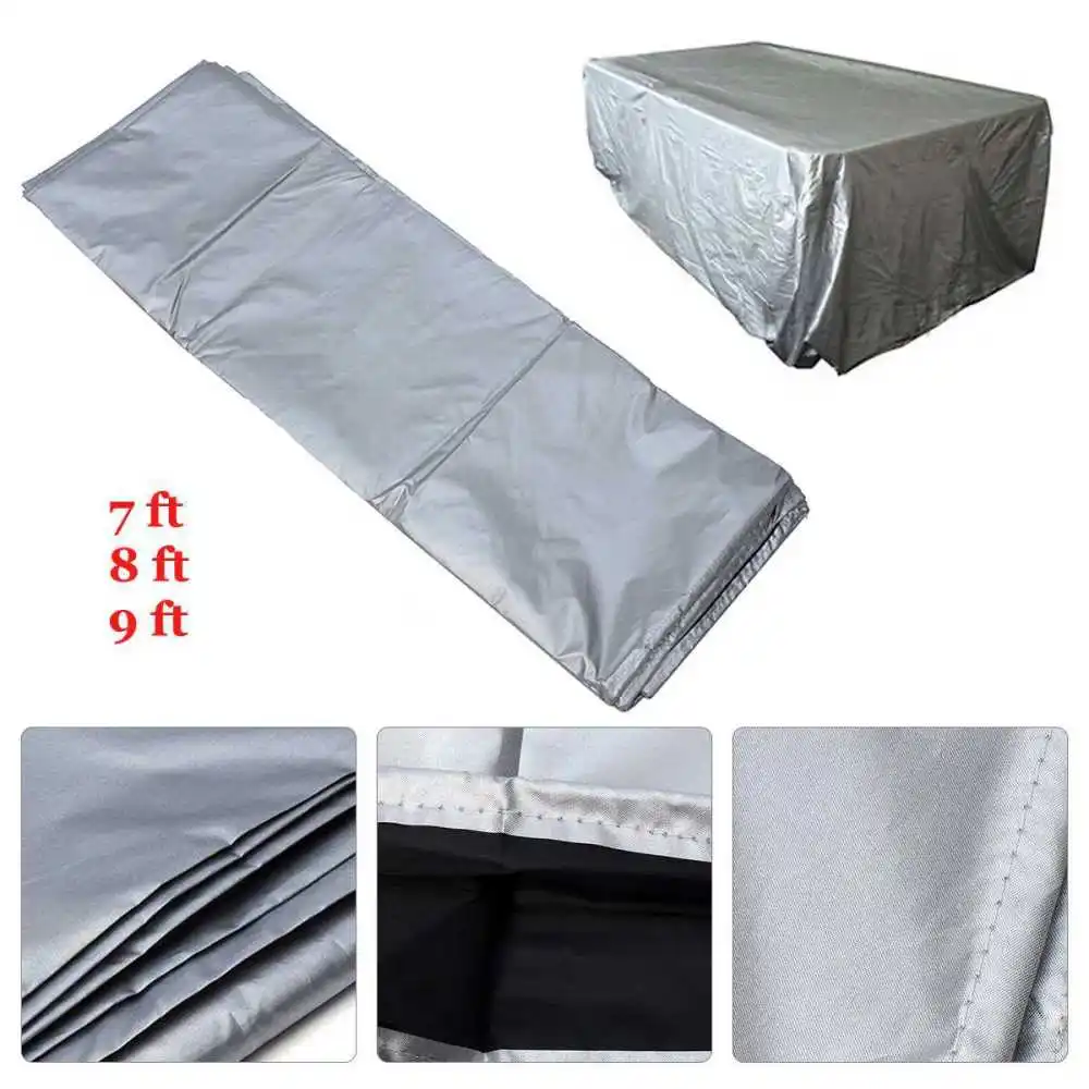 1pcs 7ft/8ft/9ft Black/Sliver Billiard Table Dust Cover Oxford Cloth Dustproof Billiard Table Dust Cover Table Protector