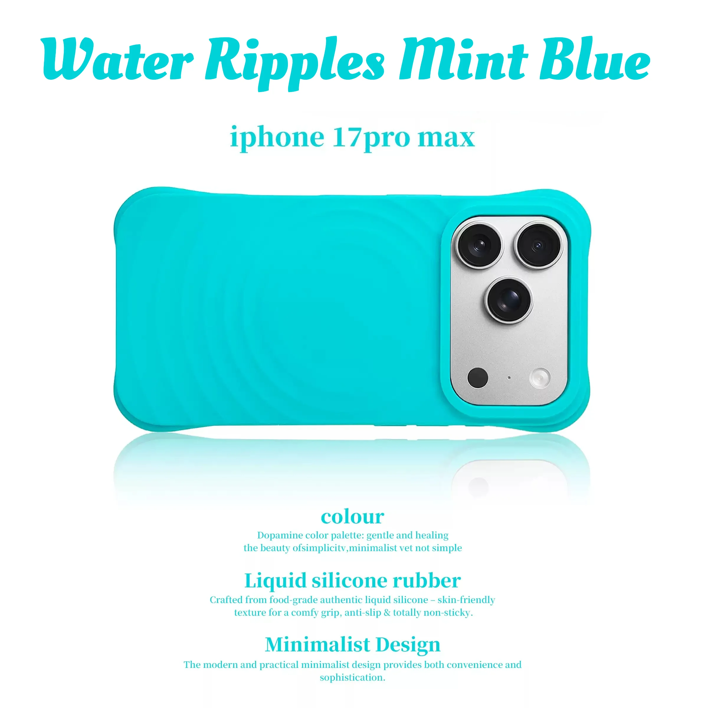 Fashion & Sophisticated Liquid Silicone Water Ripple Case For IPhone17 16 15 14 Pro Max For Magsafe Skin Fleece Shockproof Cover