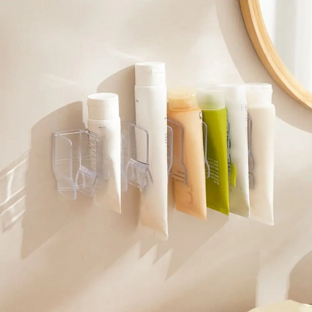 Plastic Wall-Mounted Storage Rack Dual Purpose Large Capacity Facial Cleanser Holder Multi-grid No Punching