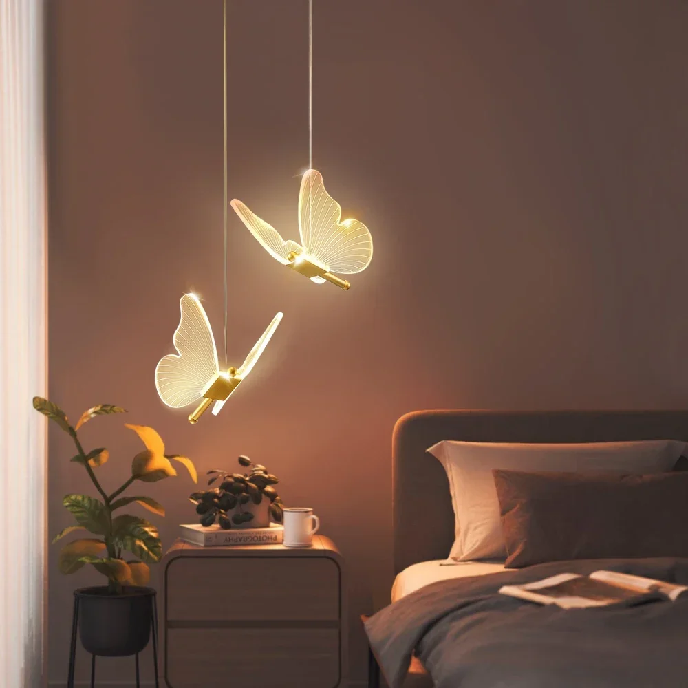 LED moderne papillon suspension plafonnier suspension, chevet intérieur salon salle à manger cuisine décoration éclairage