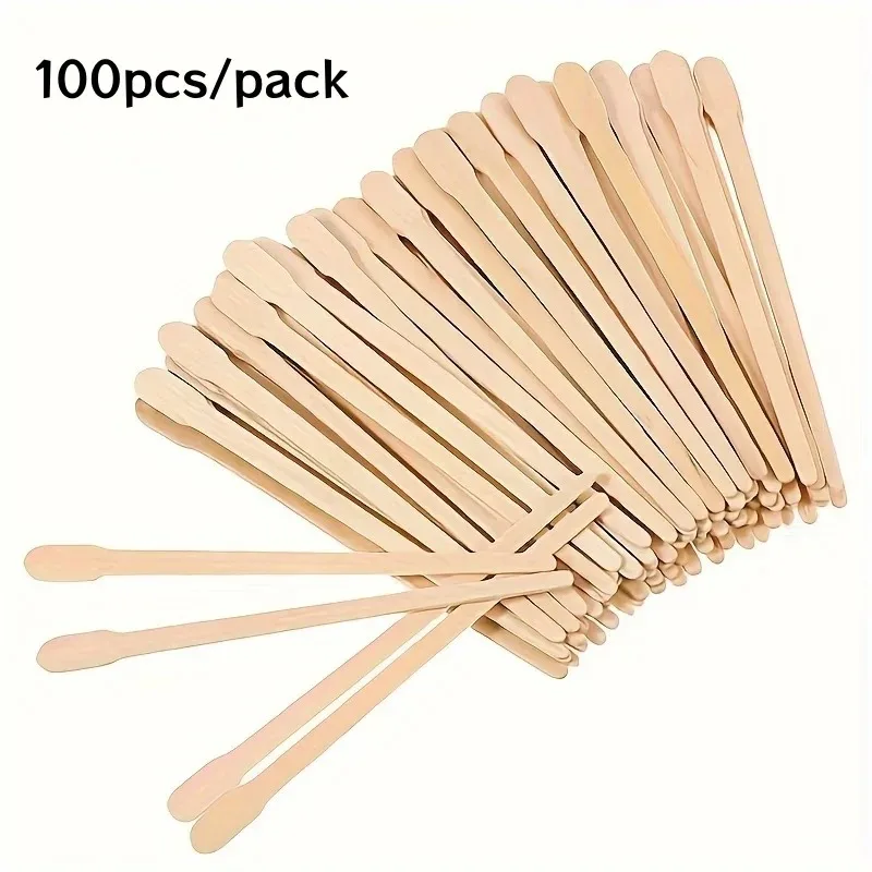 100-500PC Brow Waxing Sticks Small Face Wax Spatulas Applicator Wood Craft Sticks Disposable Hair Removal Lip Nose Beauty Tool