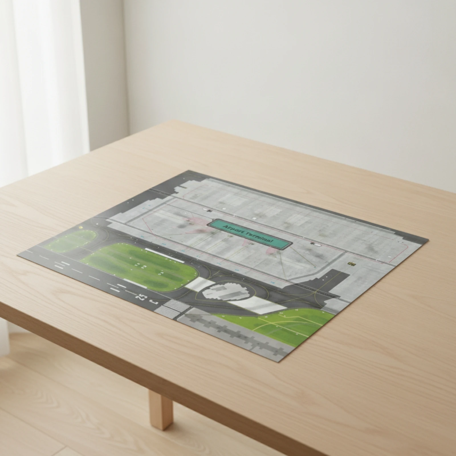 Airport Layout Mat Reliable Model Airport Mat Diorama Base Flat Foldable for Collectors