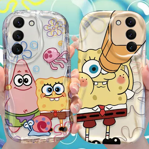 S-SpongeBobs Case for Samsung Galaxy S24 S23 S22 S21 Ultra Plus S20 FE A73 A72 A71 A55 A54 5G A53 A52 A51 4G A50S A50 Soft Cover