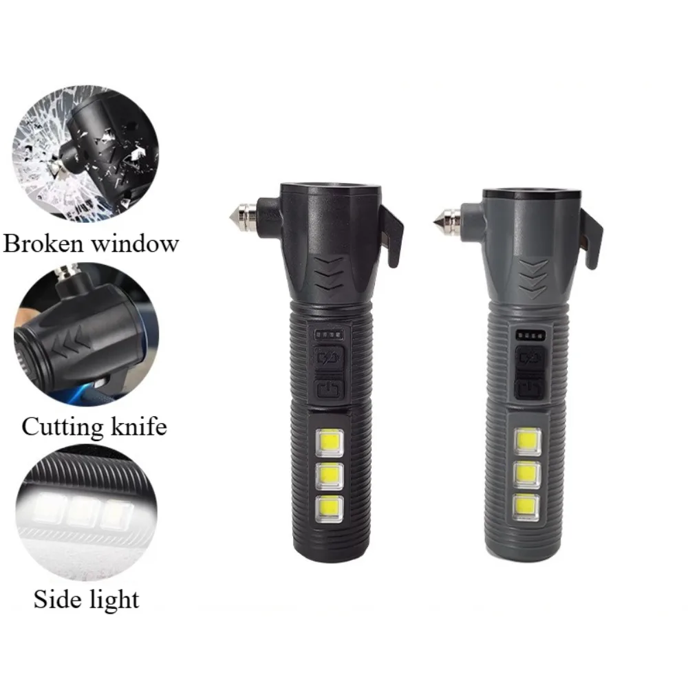 

Emergency self-defense life-saving window-breaking hammer flashlight Hand-held flashlight with cutter Multifunctional lighting