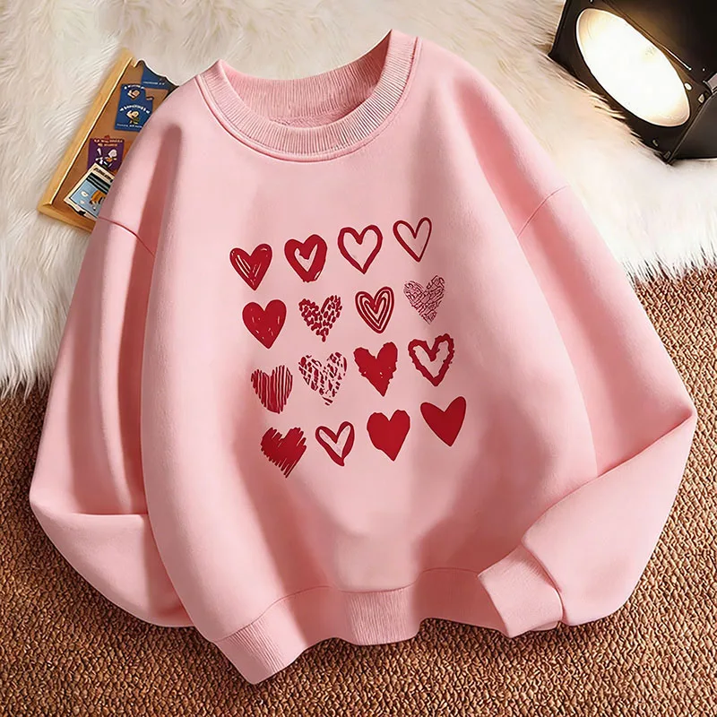 Pullover Mode Streetwear Love Heart Harajuku Hoodie Kinder Kinder-Sweatshirt Hoody für Jungen Mädchen Frühling Casual Hoodies
