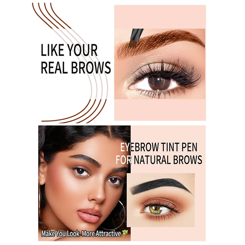 Eyebrow Pencil 4 Tip Microblade Eyebrow Pen Waterproof Eyebrow Pencil Long-Lasting Natural Eye Brow Pencils for Women New