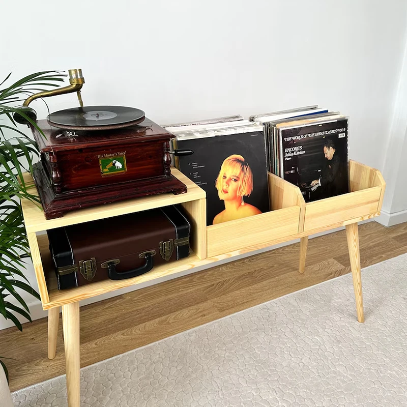 

Hooqu Customized OEM/ODM Wood Record Player Stand Panel Style Living Room Furniture For Home Use By Customized Furniture Manufac