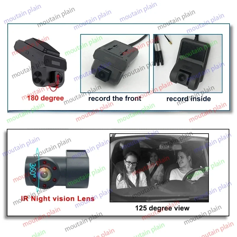 4g Dashcam 4g Sim Cloud Car Dash Camera Dvr with ADAS WIFI GPS Hd Car Dvr Front and Rear Inside Dash Cam 3 Lens Dashcam