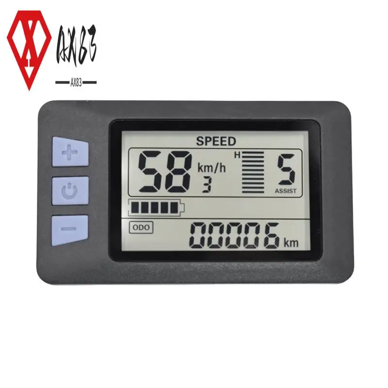 

AX83-P3H Electric Bike LCD Display Meter Dashboard Meter Display Panel Meter Display 24V 36V 48V 60V For Electric Scooter (6PIN)