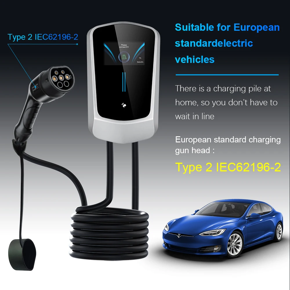 Camason EV car charger type 2 Electric Vehicle charging station wallbox 220V/7kw 3 phase 21kw pole terminal WIFI Smart version