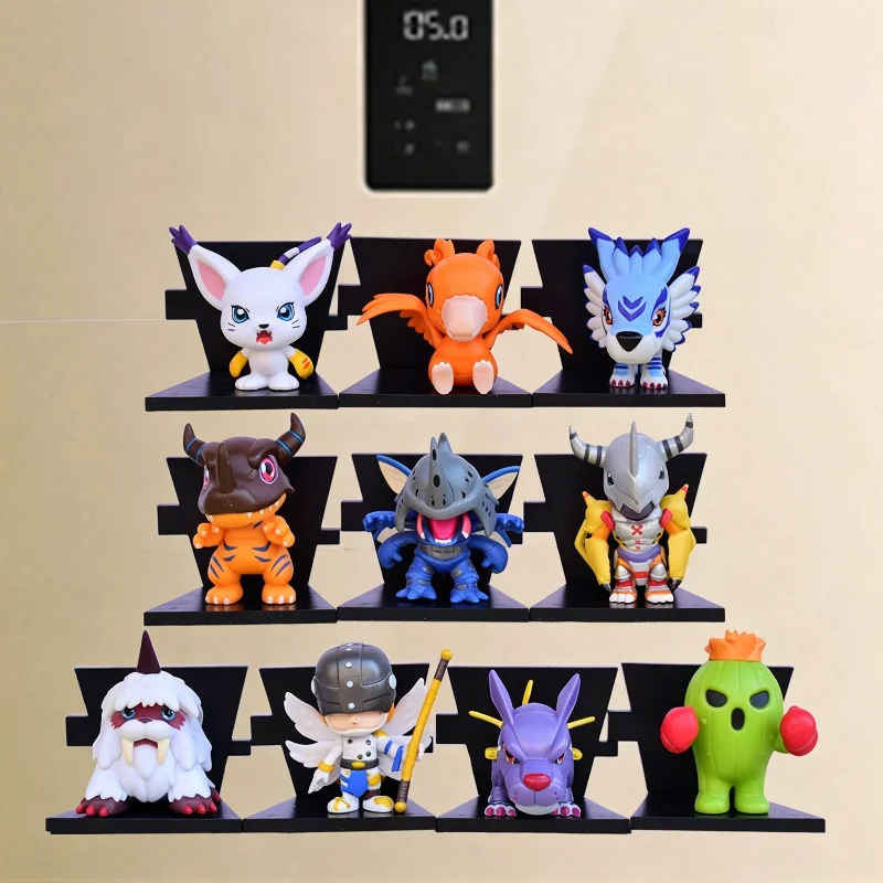Set de 10 Imanes para Refrigerador de Digimon, Lindas Figuras de PVC de Monstruos de Digimon, Modelo de Juguete de Moda, Adorno de Escritorio, Decoración del Hogar, Regalo de Anime
