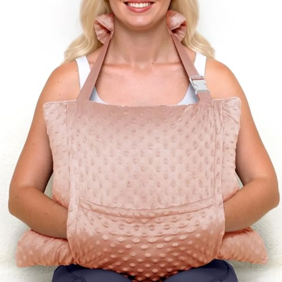 

Hysterectomy Pillow Post Surgery + Strap, Full Abdomen Coverage for Restful Trips Relieves Pressure and Comes with Removable Co