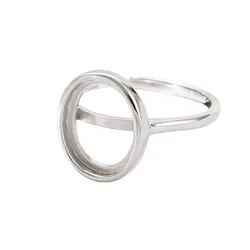 Ring Blank (5x7mm/6x8mm/7x9mm/8x10mm/10x12mm/10x14mm/12x16mm/13x18mm/14x19mm Oval Blank) 925 Silver Adjustable Ring Base