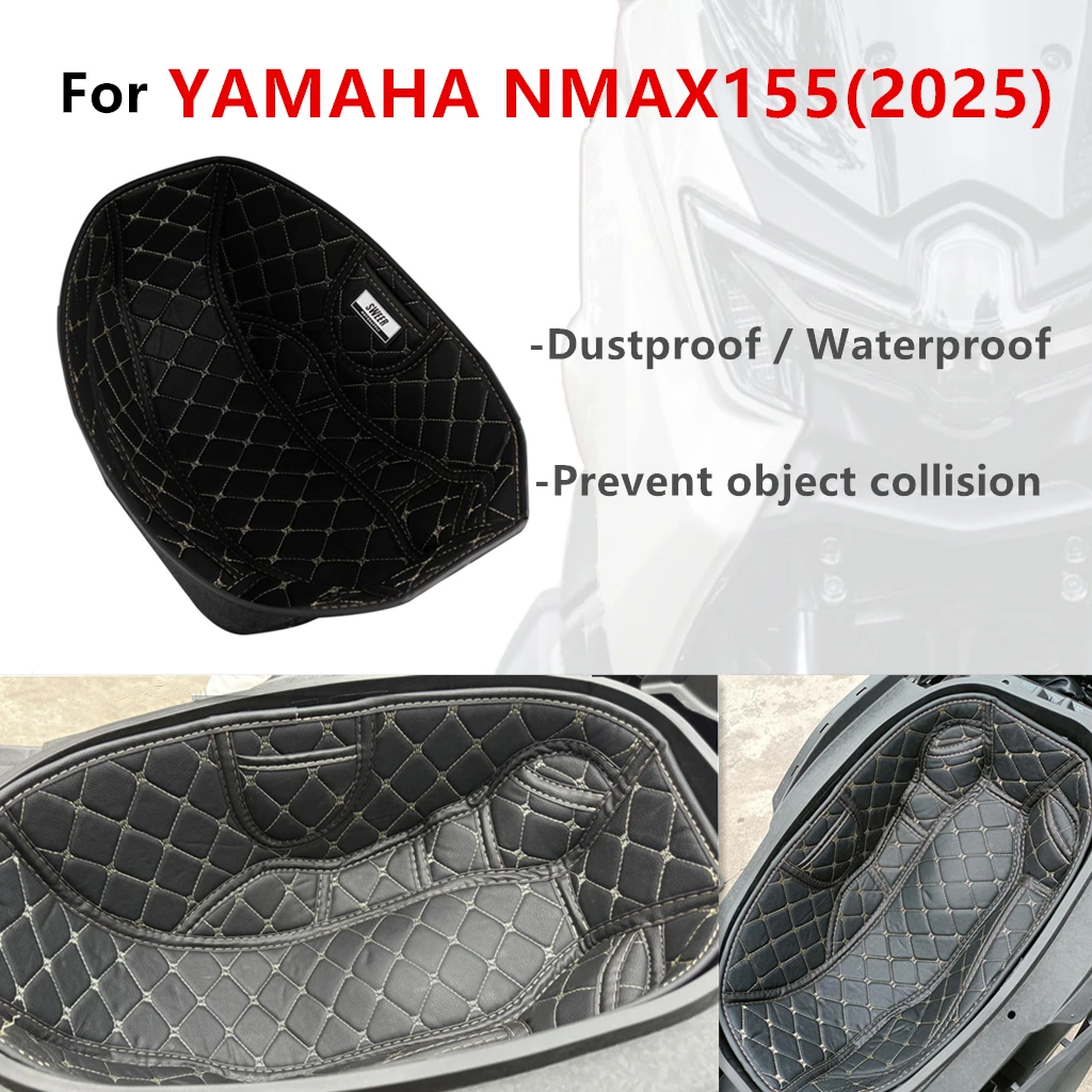 

Motorcycle Seat Bucket Cover For YMAHA NMAX155 Nmax 2025 V3 Seat Liner Protector Luggage Trunk Waterproof PU Inner Pad