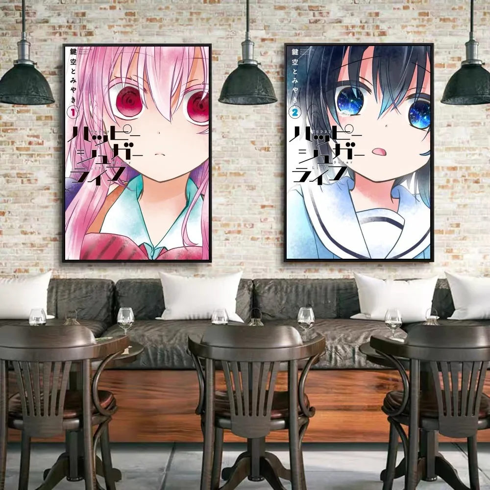 Happy Sugar Life Anime Posters Sticky Waterproof Paper Sticker Coffee House Bar Kawaii Room Decor