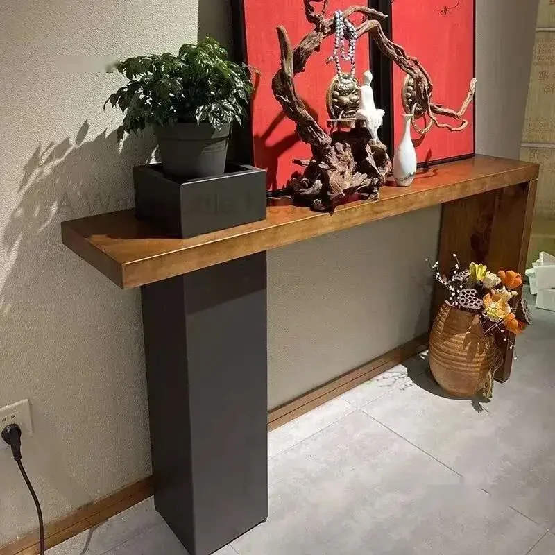 New Chinese Solid Wood Console Tables Into The Console Table Minimalist Creative Long Narrow Hallway Table Living Room Furniture