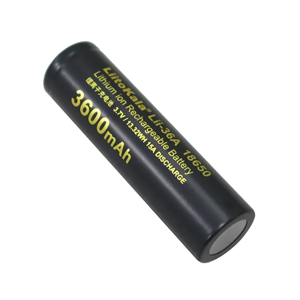 New LiitoKala LII-36A 18650 3600mAh 3.7V Lithium Rechargeable Battery 10A Discharge for Electric toys Flashlight Batteries