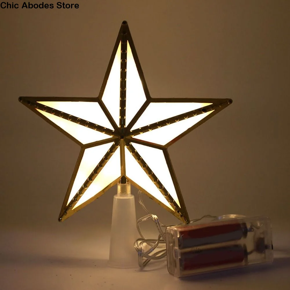 

Plastic Christmas Tree Top Star Lovely Lightweight Star-Shaped Light Glowing Christmas Decorative Star Light Xmas Party