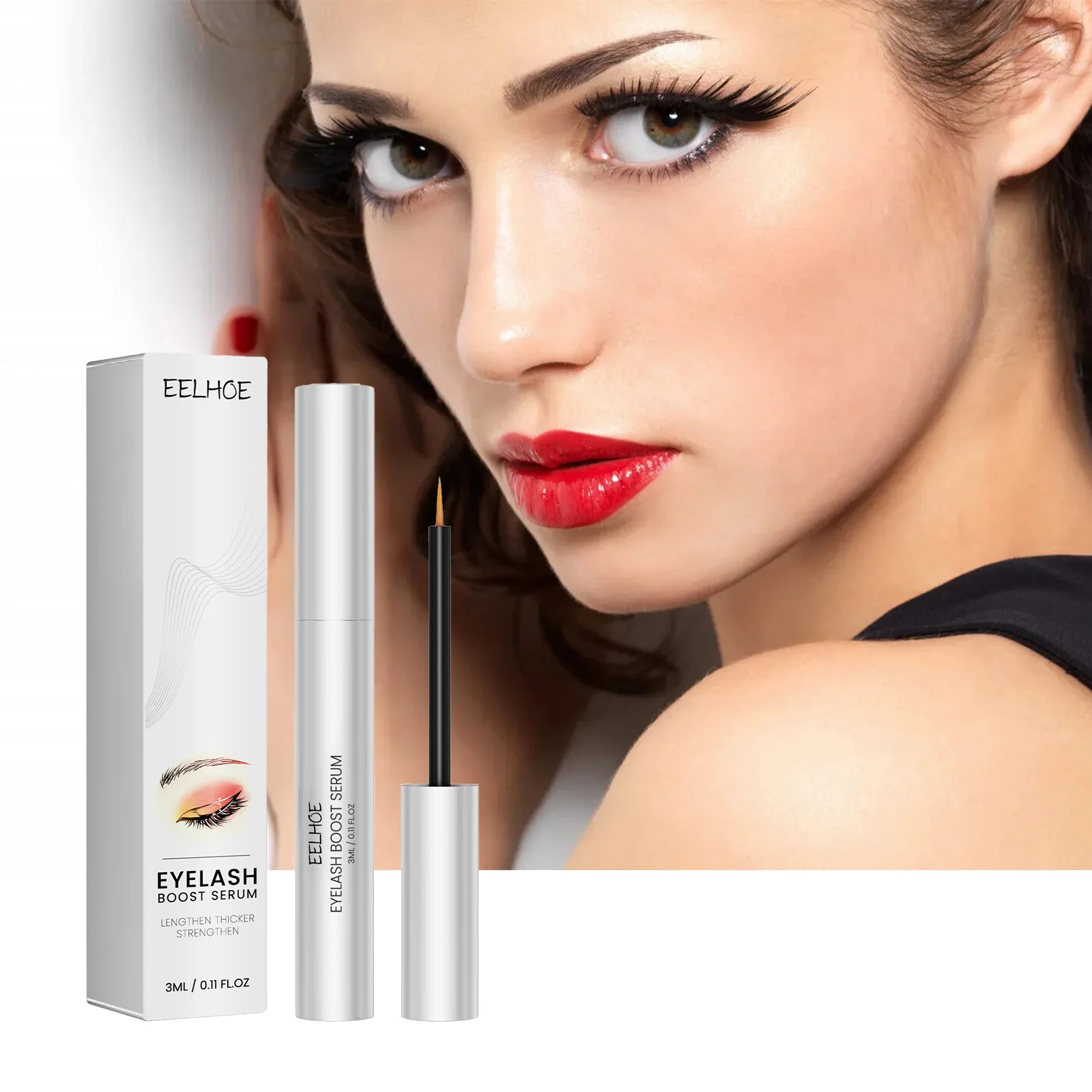 EELHOE Mascara Moisturizes Eyelashes Promotes The Growth of Eyelashes Root of The EyelashesEyebrows Black Curl Dense Mascara