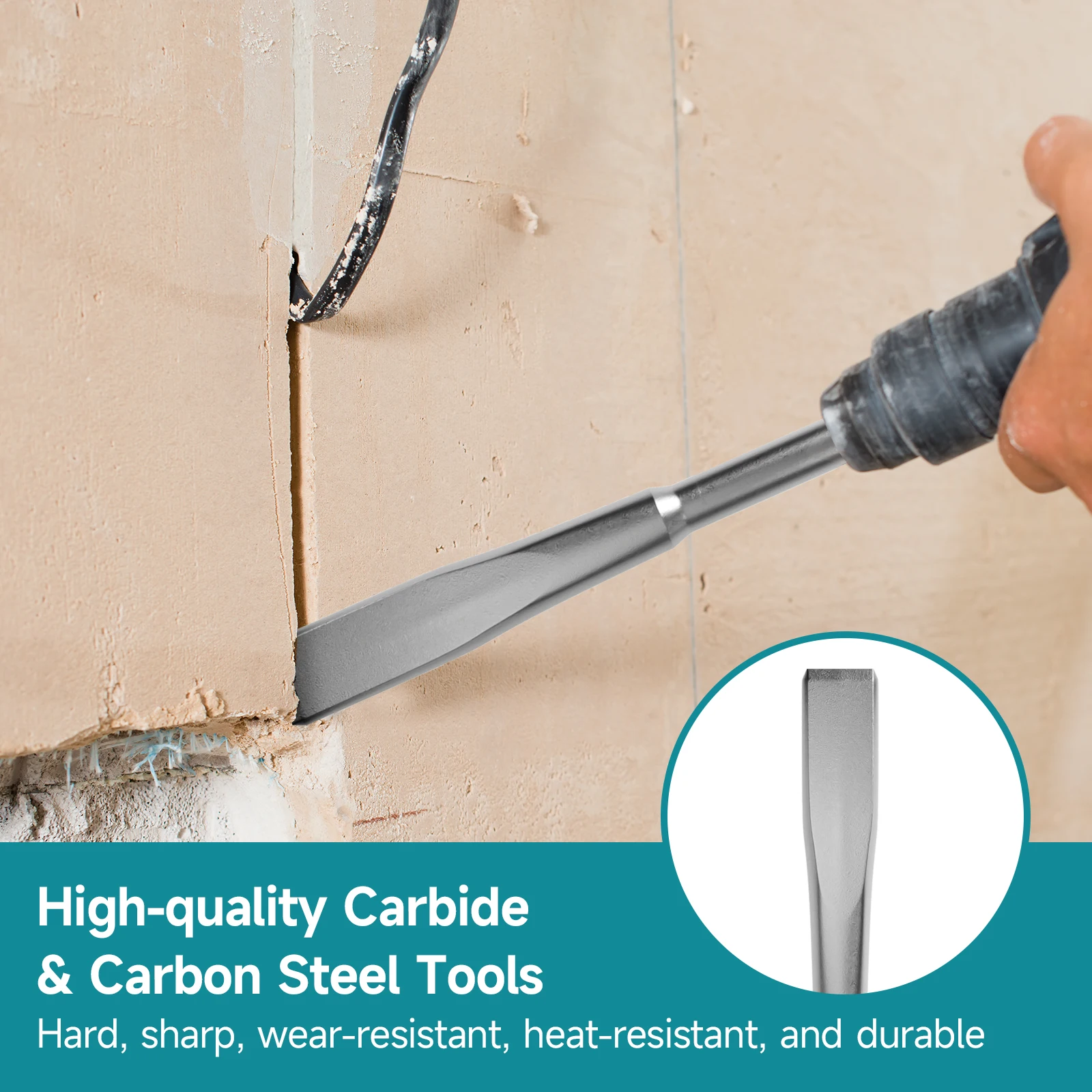 9pcs Drill Bits Set Tungsten Carbide Metalworking Bit Chisel Masonry Tools For Concrete Stone