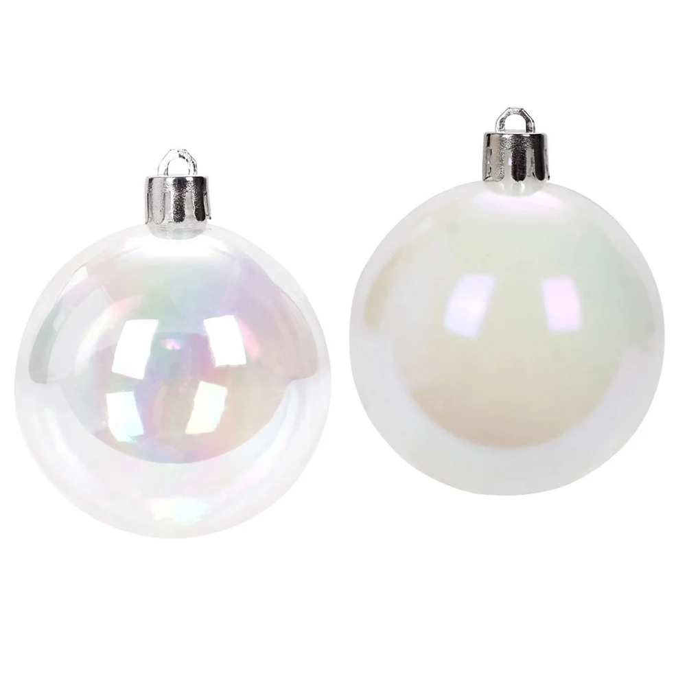 Conjunto de bolas de ornamento de plástico iridescentes de 18 peças para Halloween e Natal com refração de luz e efeitos de bolha