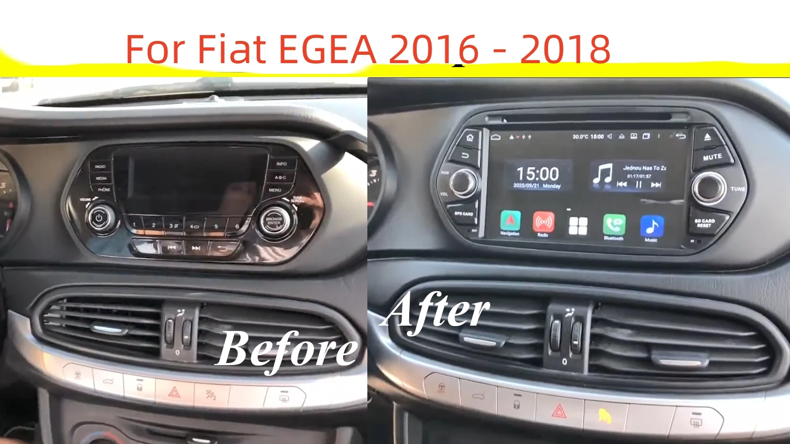 

For Fiat EGEA 2016 - 2018 Android 11 Car Radio GPS Navigation Multimedia DVD Player Auto Audio Stereo Carplay DSP Touch Screen